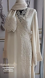 Kapıcıno Fransız Güpürlü Namaz Elbisesi