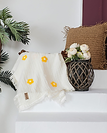 DOKUMA MÜSLİN BATTANİYE-BEYAZ RENK