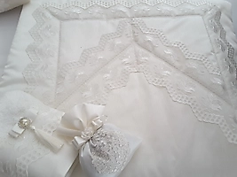 Fransız Dantelli Bohça Seti- Ekru