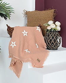 DOKUMA MÜSLİN BATTANİYE PUDRA YILDIZ RENK