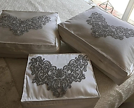 3 lü Kutu Hurç Takımı - Gri- Ekru