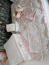 Fransız Dantelli Nişan Bohça Seti-Pudra