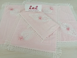 Havlu Paspas Seti -Somon Güpürlü