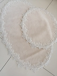 Fransız Dantelli Paspas Takımı Kapiçino-Ekru
